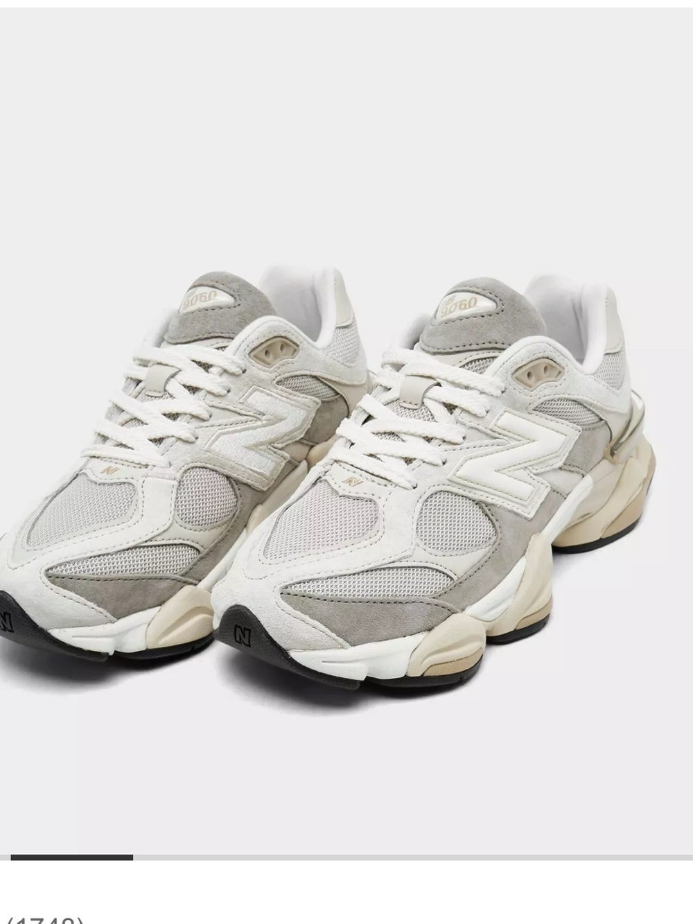 New Balance Women’s 9060 Sneakers in Light Gray and White